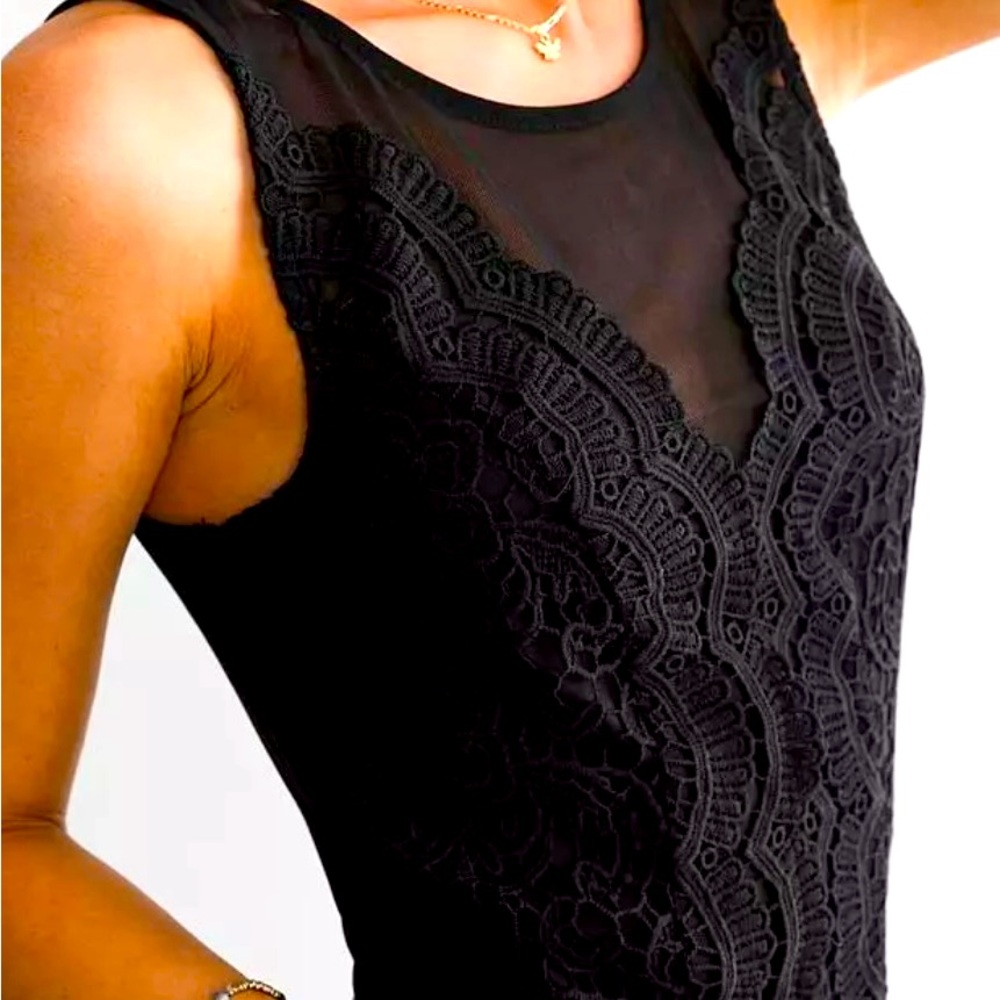 Mesh and crochet bodysuit